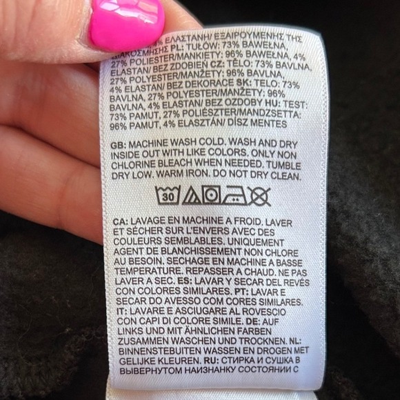 The North Face Womens Black Cropped Hoodie Sweatshirt Logo Size Medium - Picture 8 of 8